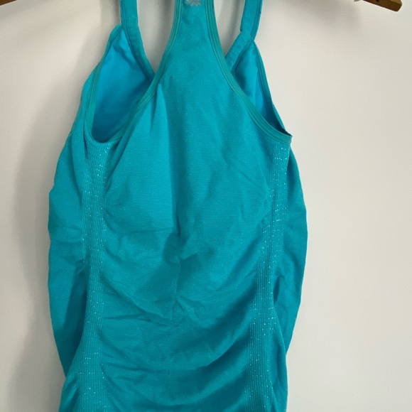 Athleta Turqoise w/sparkles Tank with built in bra - Picture 3 of 3